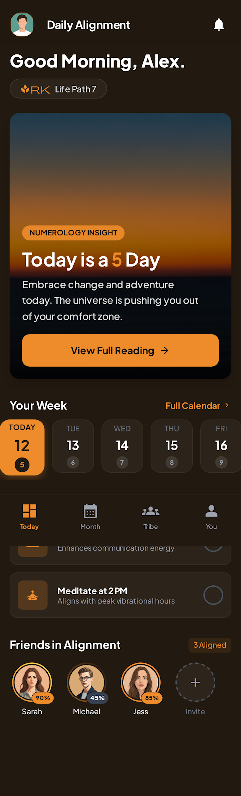 Numerology streak tracking